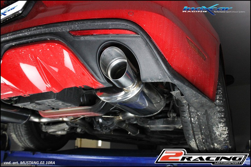 Zadní tlumič s koncovkou průměr 100 Racing P+L (For the assembly on TCMUSTANG / TCSMUSTANG it is necessary the adapter AD.MUSTANG.01) (For the assembly on original central pipe it is necessary the adapter AD.MUSTANG.02) Inoxcar racing MUSTANG.02.10RA