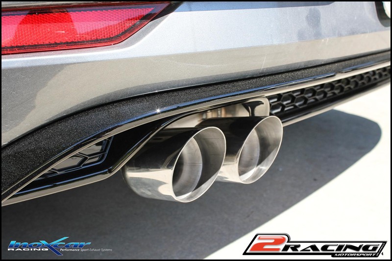Zadní tlumič koncovkou výfuku 2 x průměru 80 Racing (Exclusive assembly on original spoiler Golf 7.5 GTD) Inoxcar racing WGO.67.RA
