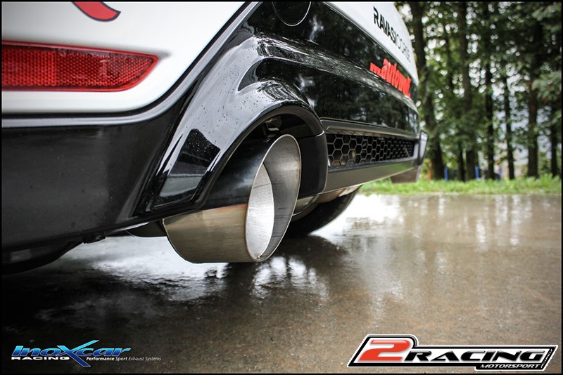 turbo centrale diretto+ Adattatore + Posteriore 2 silenziatori con uscita průměru 114 Racing DX+SX Inoxcar racing CATBACK.TOYA.11.114R