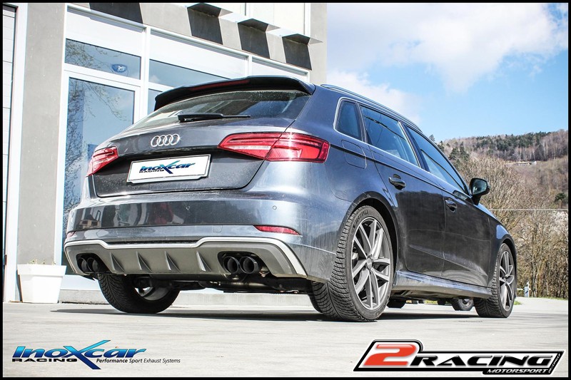 Zadní tlumič koncovkou výfuku 2 x průměru 80 Racing BLACK CERAMIC P+L + Valves assembly společně soriginal electric engines Inoxcar racing VALV.S3.04.80CBLACK
