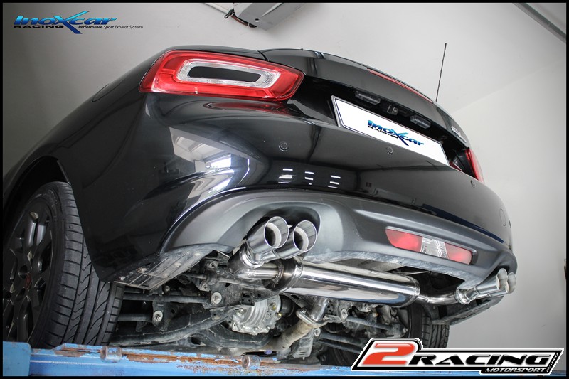 Zadní tlumič koncovkou výfuku 2 x průměru 65 Racing P+L (Exclusive assembly společně soriginal spoiler Abarth 124) Inoxcar racing F124.01.D65