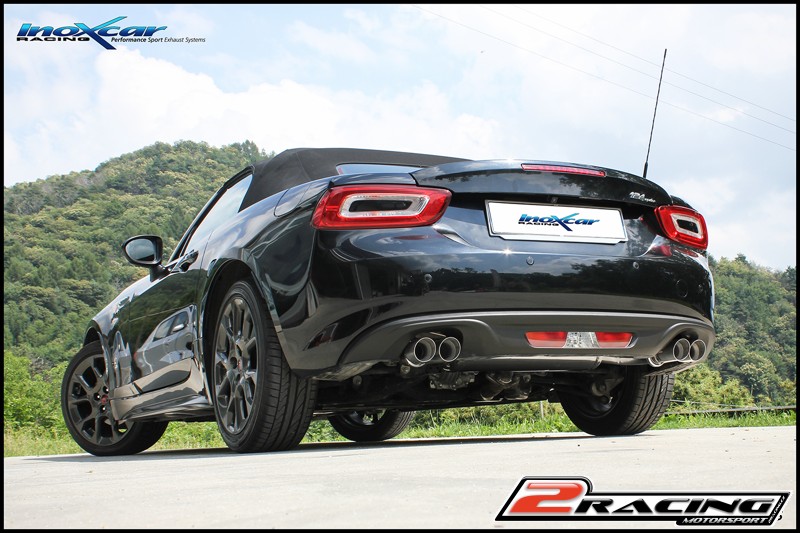 Zadní tlumič koncovkou výfuku 2 x průměru 65 Racing P+L (Exclusive assembly společně soriginal spoiler Abarth 124) Inoxcar racing F124.01.D65
