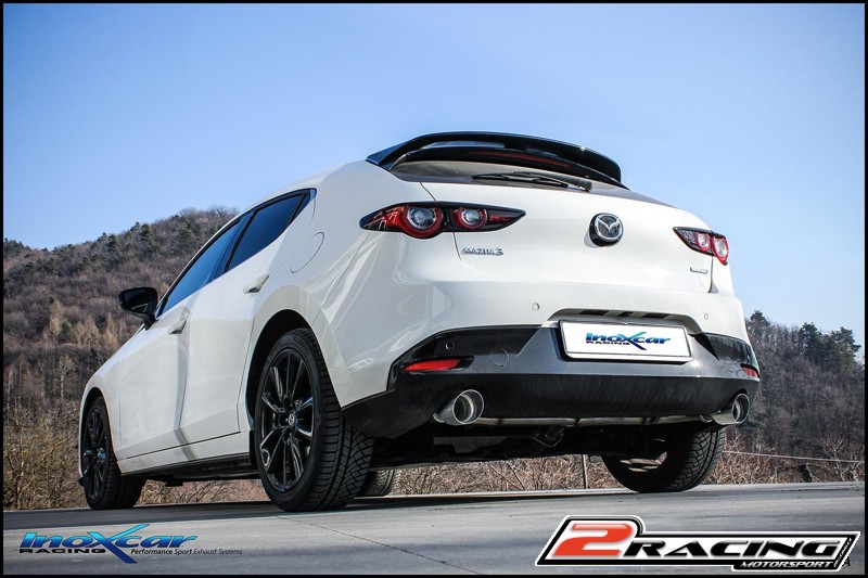 Zadní výfuk Inoxcar bez tlumiče Mazda 3 2.0 (150PS) 2022- MAZD.12.RA