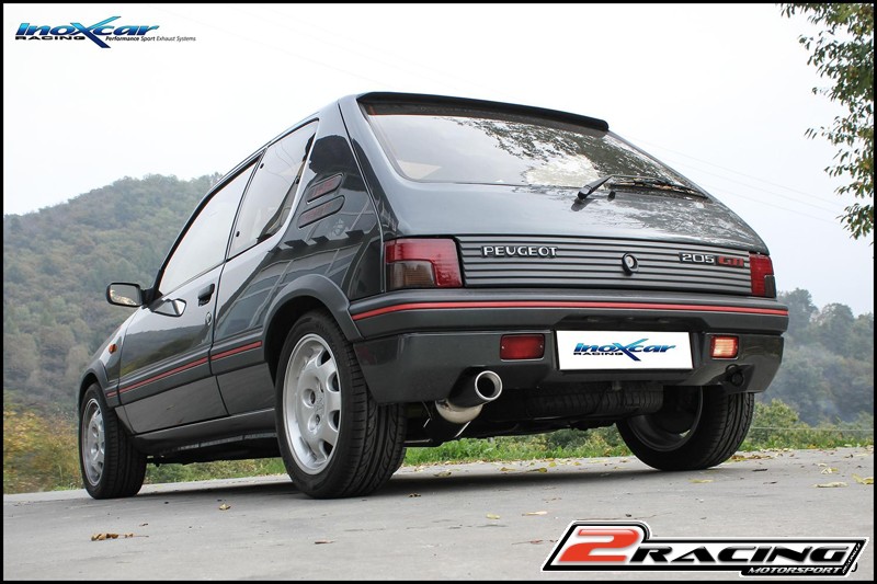 Zadní sportovní výfuk z nerezové oceli s koncovkou o průměru 80 Inoxcar racing PE205.05.80