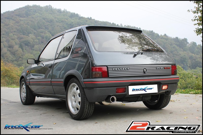 Zadní sportovní výfuk z nerezové oceli s koncovkou o průměru 80 Inoxcar racing PE205.05.80