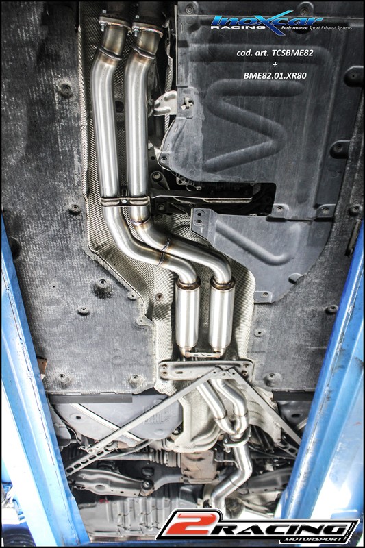 Zadní bez s tlumiče společně skoncovka 2 x průměru 80 X-RACE společně sthe assembly the standard valve is eliminated Inoxcar racing BME82.01.XR80
