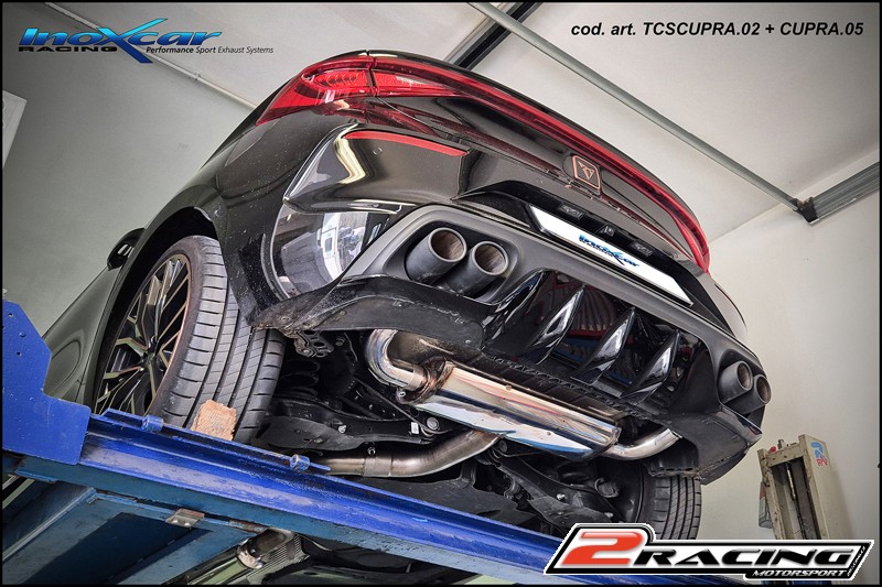 Nerezový výfuk místo katalizátoru společně smetal cat. 200 CPSI (deletes the original GPF) ECU úprava je nutná &nbsp; Inoxcar racing AFCUPRA.02CAT