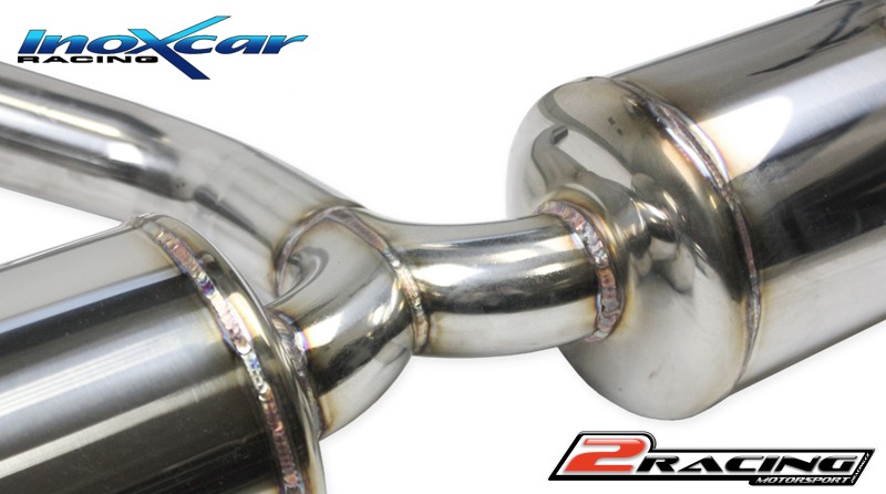 Zadní 2 s tlumiče společně skoncovka průměru 100 Racing P+L - TIG welding (For the installation on TCTO.02 / TCTOS.02 it is necessary to order separately the adapter AD.YARIS.01) (For the installation on the original central pipe it is necessary to order