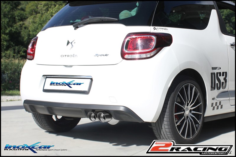 Zadní tlumič koncovkou výfuku 2 x průměru 80 Racing + Valve společně selectric engine + Remote control Inoxcar racing VALV.DS3.02