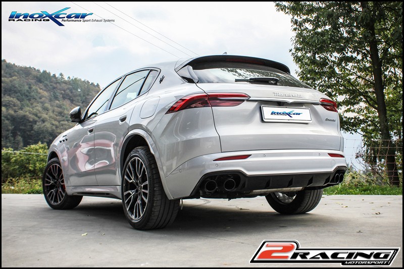 Zadní tlumič koncovkou výfuku 2 x průměru 100 X-RACE BLACK MATT P+L + Valve assembly společně soriginal electric engines Inoxcar racing VALV.MASE.06.XR10BLACKMATT