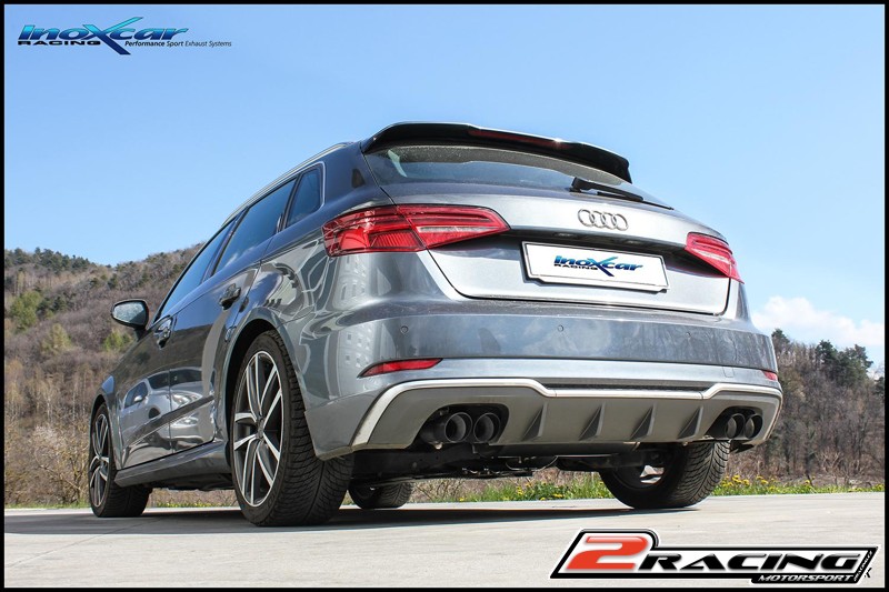 Zadní tlumič koncovkou výfuku 2 x průměru 80 Racing BLACK CERAMIC P+L + Valves assembly společně soriginal electric engines Inoxcar racing VALV.S3.04.80CBLACK