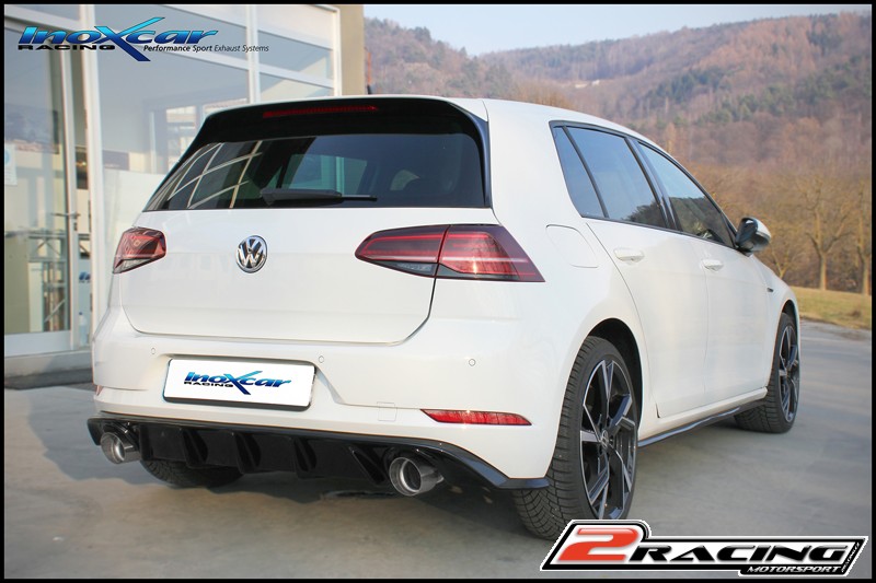 DUPLEX Zadní tlumič s koncovkou průměr 102 Racing + Valvola con motorino elettrico + Telecomando (exclusive assemblage společně soriginal spoiler Golf 7.5 GTI) Inoxcar racing VALV.GOLF7.03