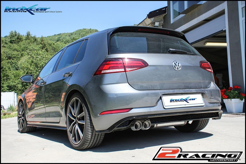 Zadní tlumič koncovkou výfuku 2 x průměru 80 Racing (Exclusive assembly on original spoiler Golf 7.5 GTD) Inoxcar racing WGO.67.RA