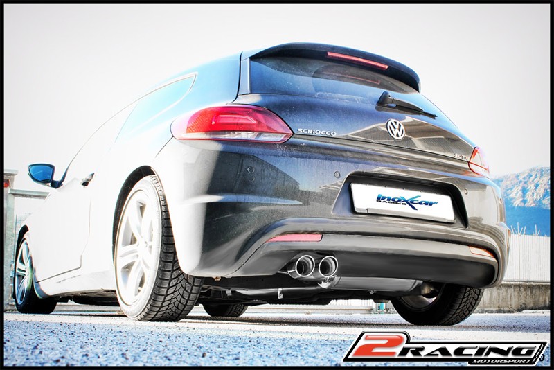 Zadní výfuk z nerezové oceli s koncovkou 2 x průměru 80 Racing Inoxcar racing WSCI.06.RA