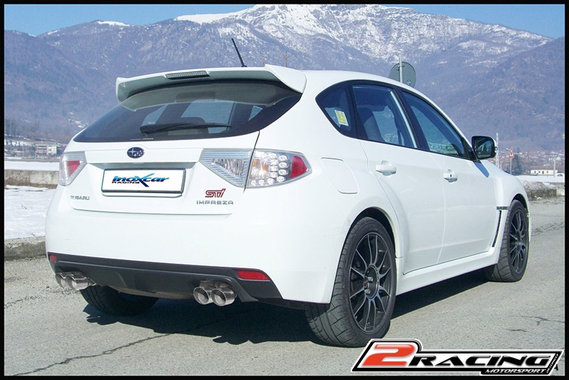 Zadní tlumič koncovkou výfuku 2 x průměru 80 X-RACE P+L Inoxcar racing SUIM.23.XR80