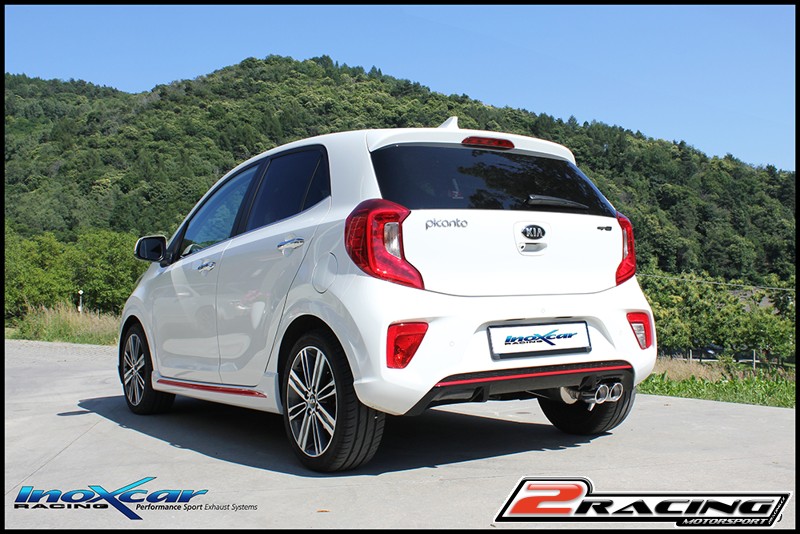 Zadní tlumič koncovkou výfuku 2 x průměru 80 X-RACE Inoxcar racing KIPI.01.XR80