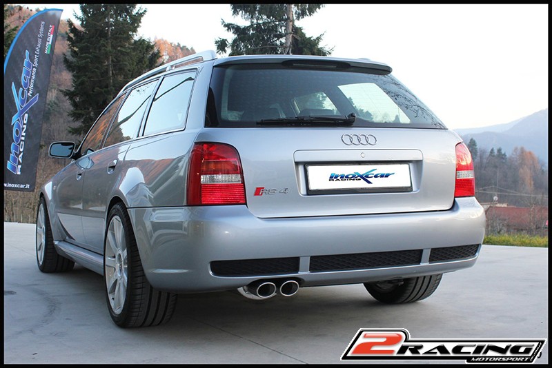 Stainless steel s tlumiče centre pipe + Zadní výfuk z nerezové oceli s koncovkou 2 x Oválná 90x70 mm Inoxcar racing OVA4.01.90