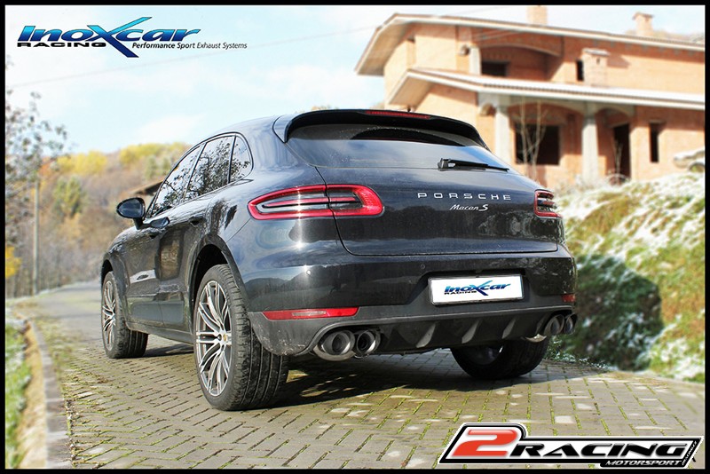 Zadní tlumič koncovkou výfuku 2 x průměru 100 Racing P+L Inoxcar racing POMA.01.RA