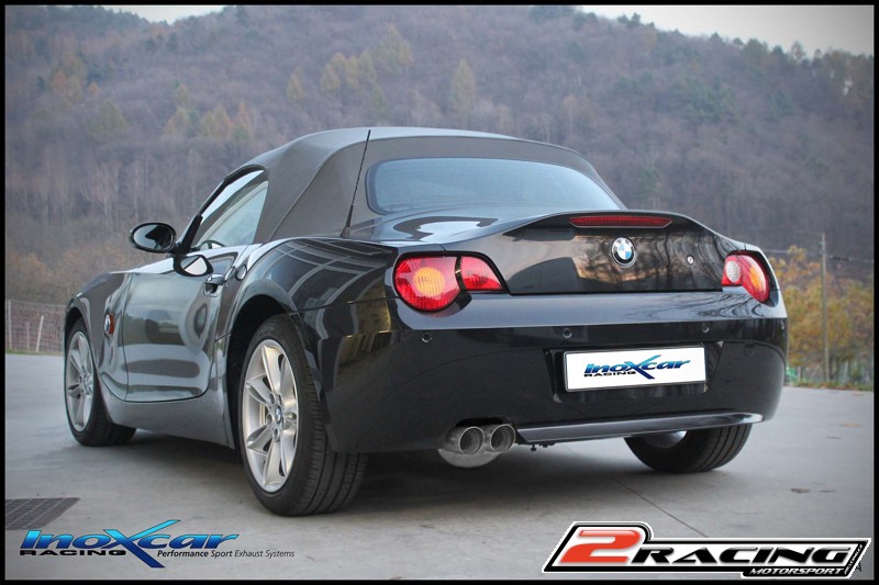 Zadní výfuk z nerezové oceli s koncovkou 2 x průměru 80 Racing Inoxcar racing BMZ4.01.RA