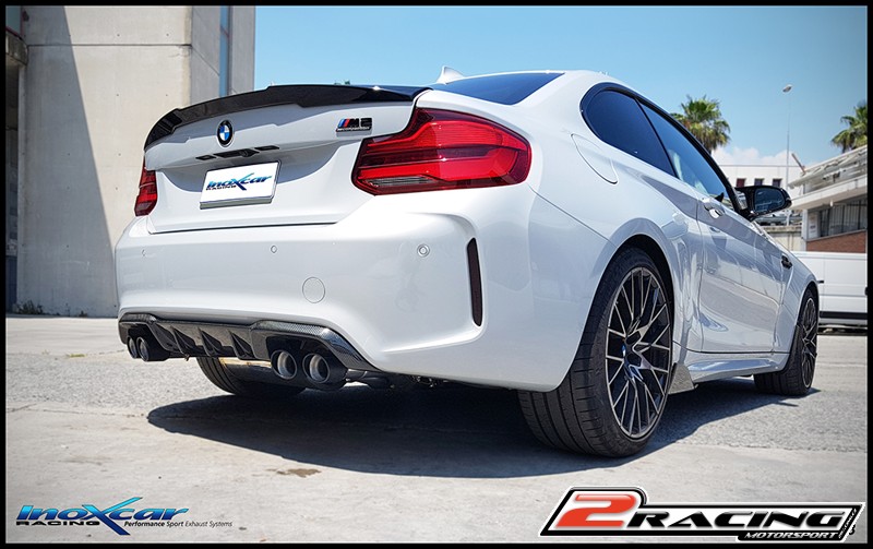 Zadní tlumič koncovkou výfuku 2x průměru 90 X-RACE BLACK MATT P+L + Valves assembly společně soriginal electric engines Inoxcar racing VALV.BMF87.03