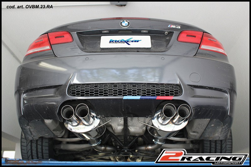 Zadní výfuk z nerezové oceli s koncovkou 2 x průměru 76 Racing L+R Inoxcar racing OVBM.23.RA