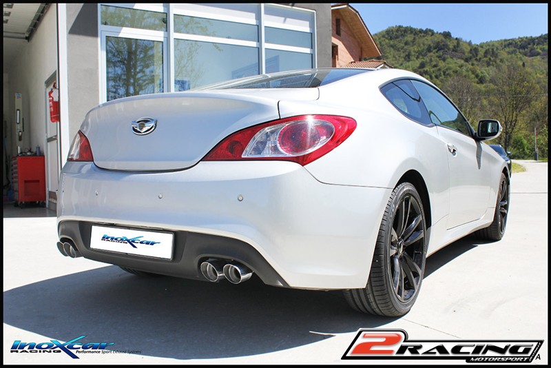 Zadní tlumič koncovkou výfuku 2 x průměru 76 Racing P+L Inoxcar racing HYGEN.02.RA