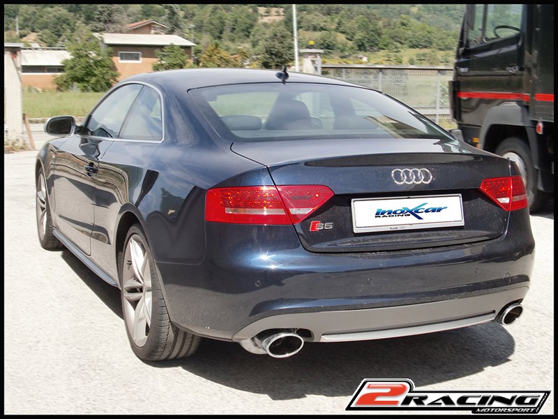 Zadní tlumič s oválnou koncovkou výfuku 150x105 mm OBLIQUE P+L Inoxcar racing OVAU.19.SB