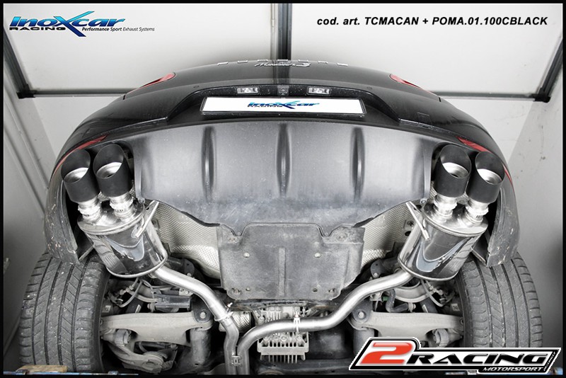Zadní tlumič koncovkou výfuku 2 x průměru 100 Racing P+L Inoxcar racing POMA.01.RA
