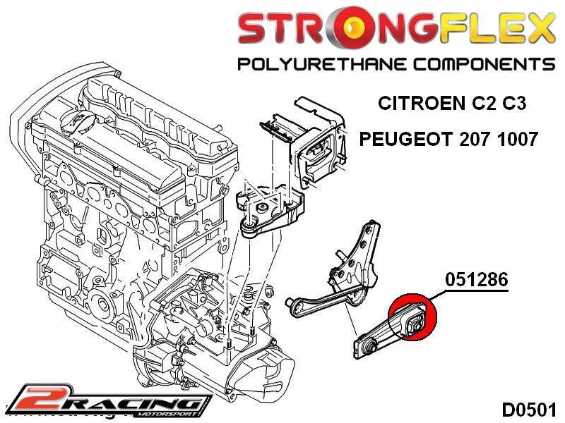 Motor zadní vložka silentbloku Sport 051286A
