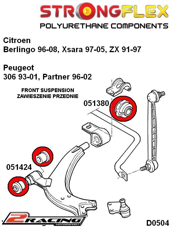 Přední rameno přední silentblok Sport 051424A