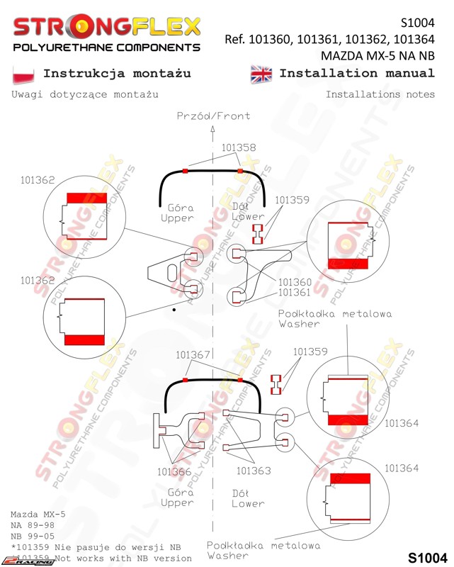 Přední rameno horní silentblok 101362B