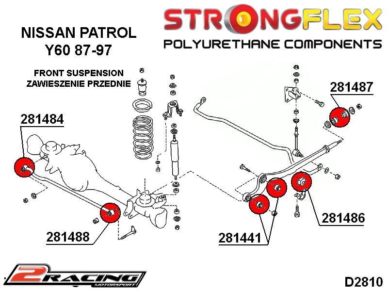 Přední stabilizátor silentblok Sport 281486A