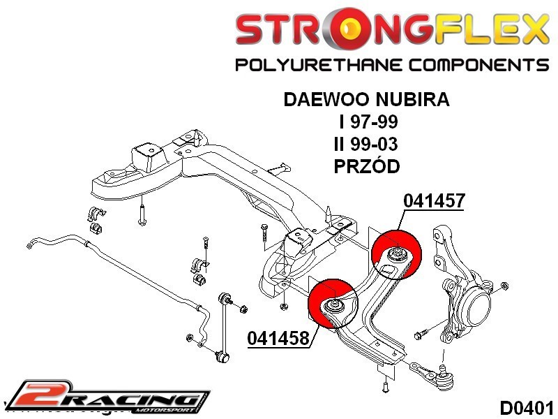 Komplet přední tvrdé silentbloky podvozku 046134B