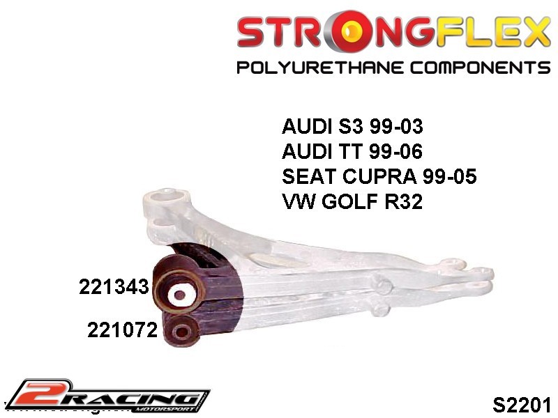 Komplet přední tvrdé silentbloky podvozku 226086B