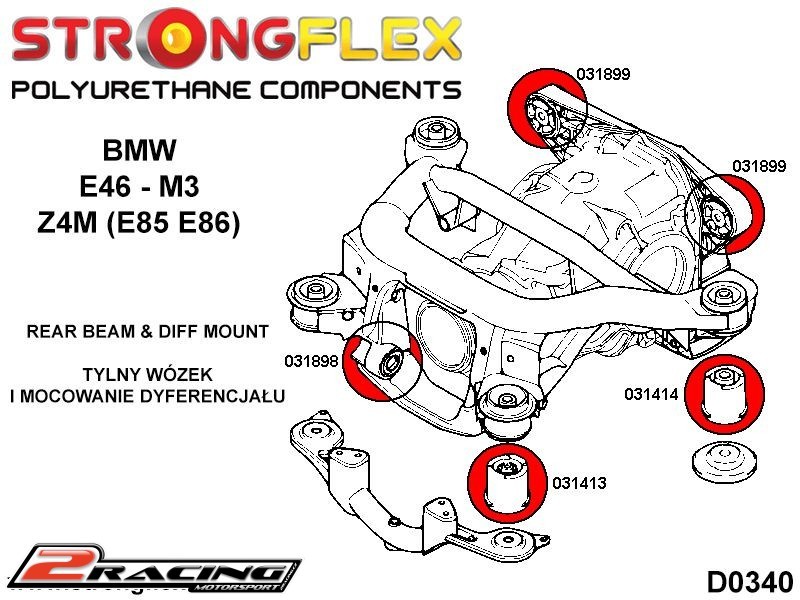 Zadní diferenciál zadní silentblok M3 Sport 031899A