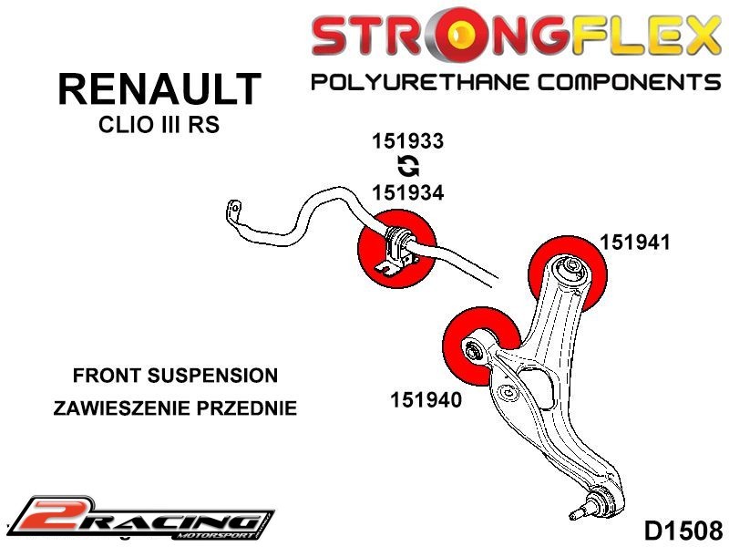 Přední pomocné rameno zadní silentblok Sport 151941A