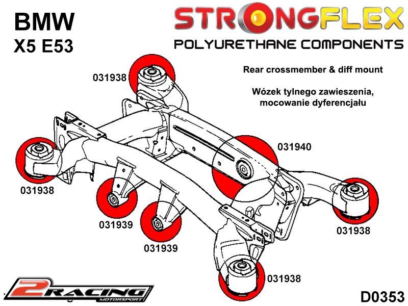 Silentbloky zadní nápravnice komplet 036244B