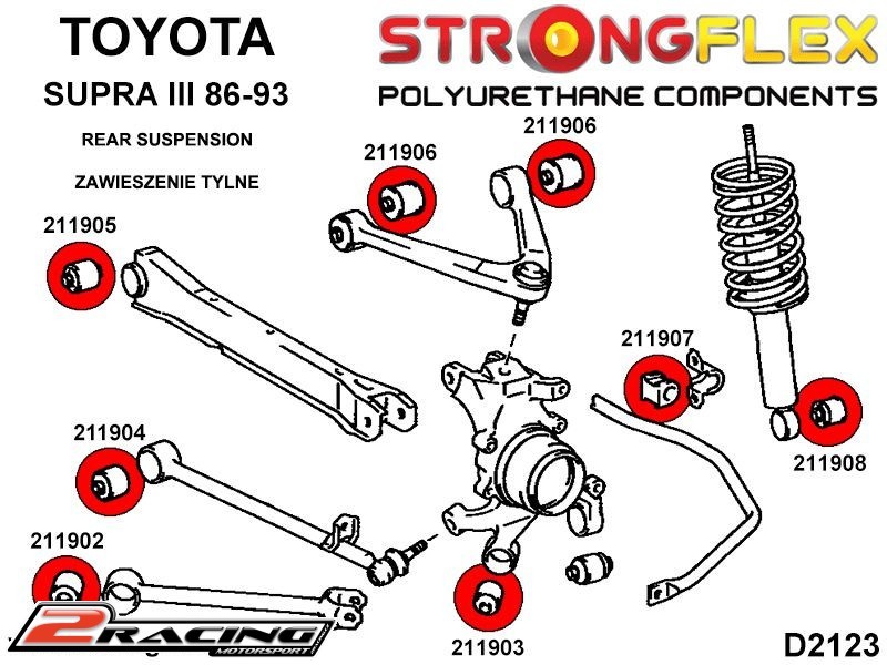 Zadní tlumič uchycení silentblok Sport 211908A