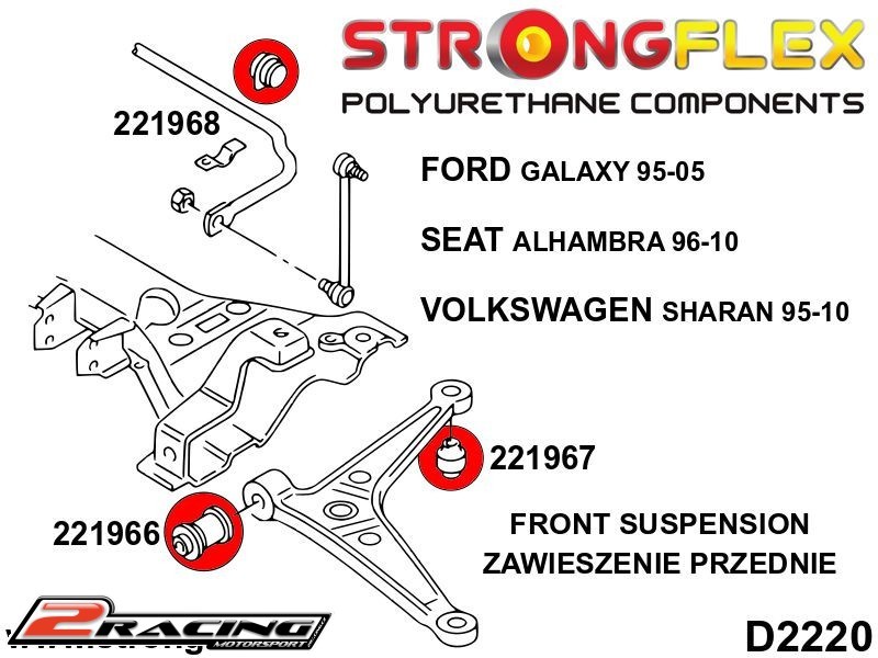 Přední spodní rameno zadní silentblok Sport 221967A