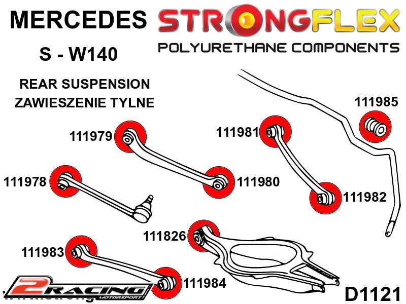 Zadní pomocné rameno vnější silentblok Sport 111980A