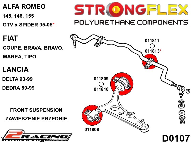 Přední stabilizátor silentblok Sport 011813A