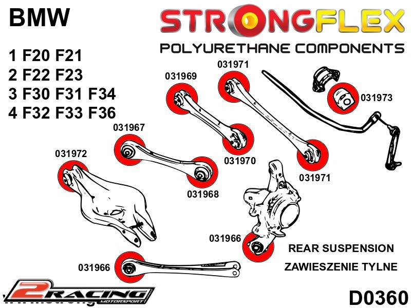 Zadní spodní boční rameno k podvozku silentblok Sport 031972A