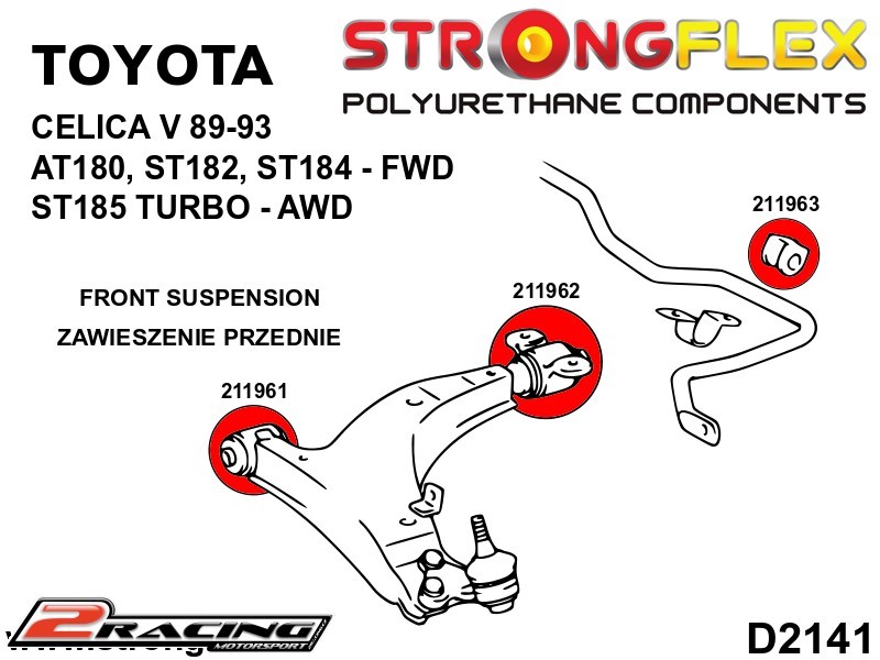 Přední stabilizátor silentblok 211963B