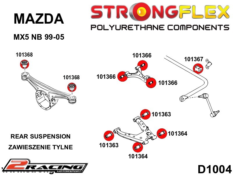 Zadní diferenciál silentblok Sport 101368A