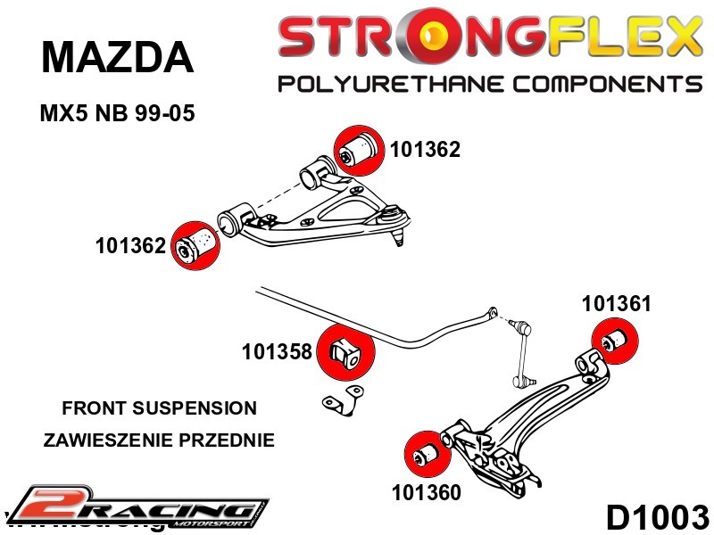 Přední spodní rameno přední silentblok Sport 101360A
