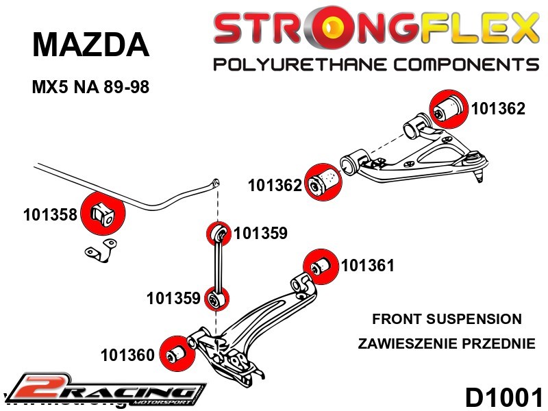 Přední a zadní stabilizátor multilink silentblok Sport 101359A
