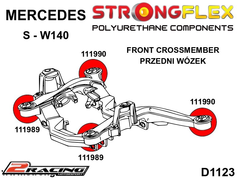 Přední nápravnice silentblok kit Sport 116251A