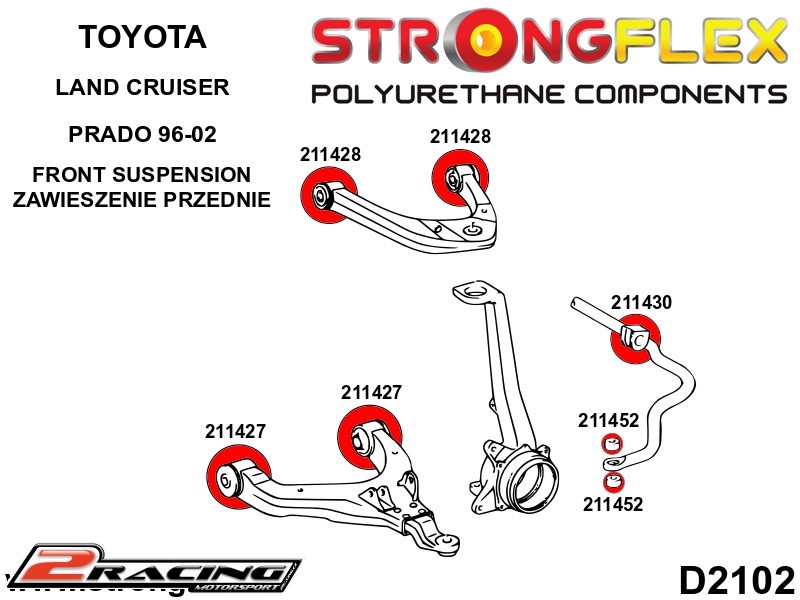 Přední stabilizátor silentblok Sport 211430A
