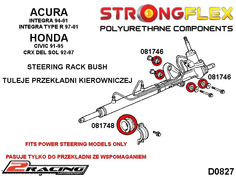 Hřeben řízení silentblok Sport 081746A