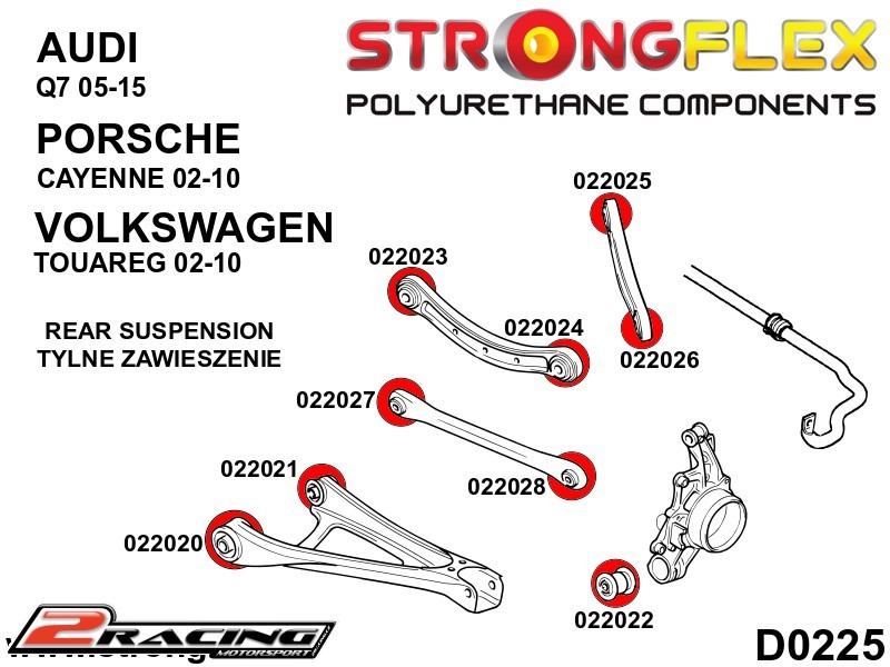 Zadní čep řízení silentblok Sport 022022A